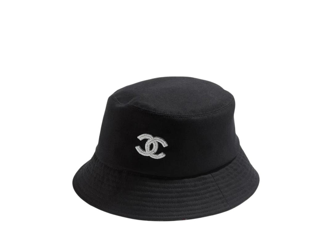 Chanel Chanel Bucket Hat In Cotton Glass Pearls Black