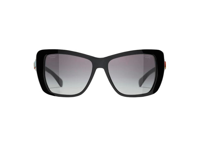 Chanel Chanel Butterfly Sunglasses In Black Acetate With Grey Polarized Gradient Lenses - view 1