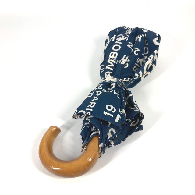 Chanel CHANEL By The Sea Line Parapluie Umbrella Folding umbrella with one-touch pouch umbrella cotton Navy - view 3