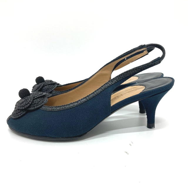 Chanel CHANEL Camelia Open Toe Pumps Pumps Shoes pumps Canvas Black - view 5