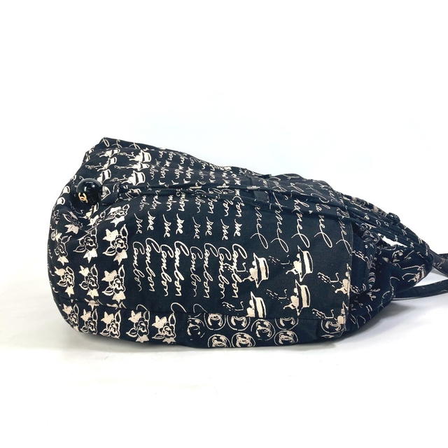 Chanel CHANEL Camellia Logo Bucket Drawstring Shoulder Bag Tote Bag Black/BeigeBased - view 5