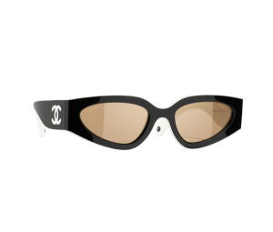Buy Chanel Cat Eye Sunglasses In Nylon Black And White With Beige Lenses (Ref.6056-1656-53) at Sasom – Authentic and Ready to Ship