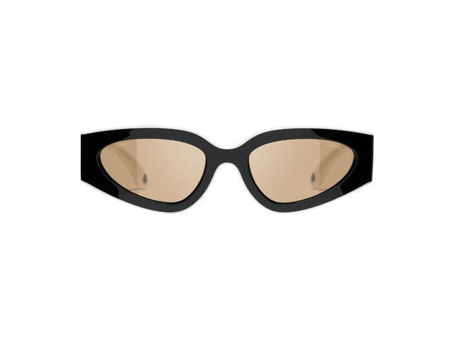 Chanel Chanel Cat Eye Sunglasses In Nylon Black And White With Beige Lenses (Ref.6056-1656-53) - view 2