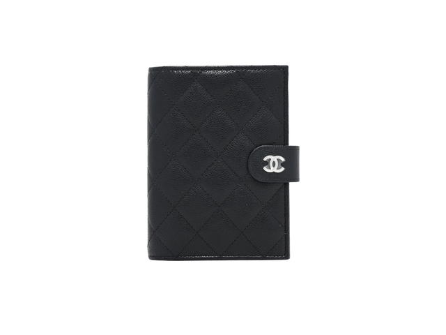 Chanel Chanel Caviar Quilted Passport Holder In Black With Silver Hardware - view 1