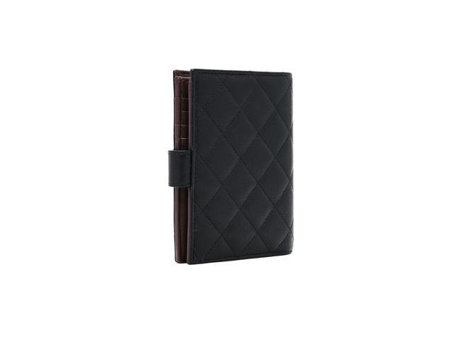 Chanel Chanel Caviar Quilted Passport Holder In Black With Silver Hardware - view 3