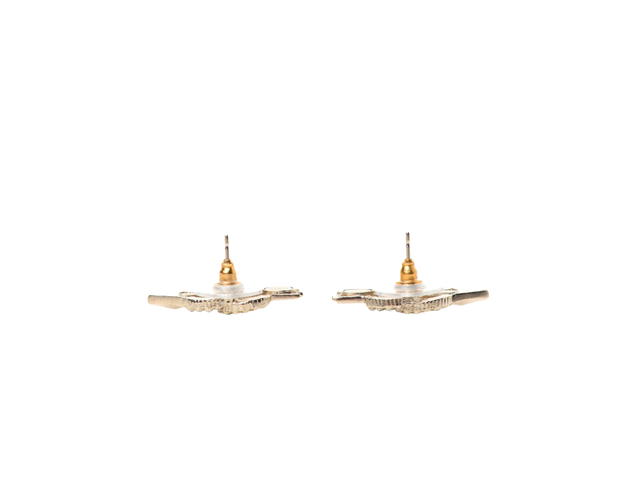 Chanel Chanel CC Arrow Earrings In Metal Crystal Gold - view 2
