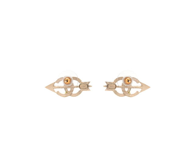 Chanel Chanel CC Arrow Earrings In Metal Crystal Gold - view 3