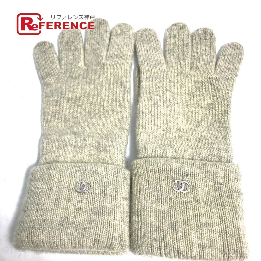 Chanel CHANEL CC CC Mark Glove gloves Cashmere BeigeBased