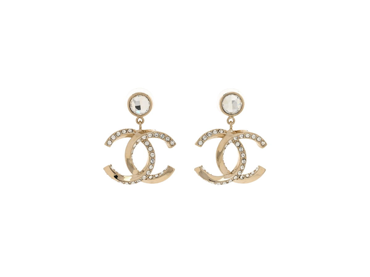Chanel Chanel CC Drop Earrings In Metal Crystal Gold
