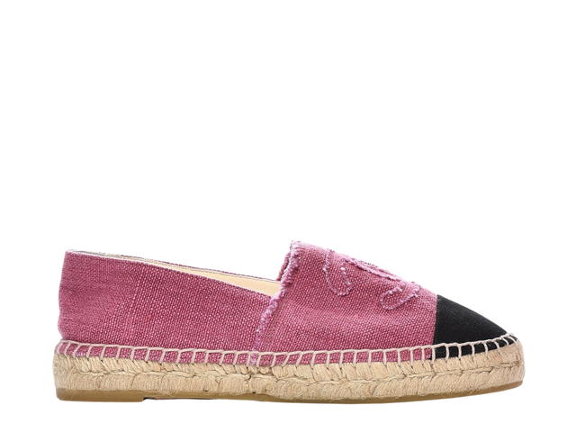 Chanel Chanel CC Espadrilles In Cotton and Linen Pink Black - view 1