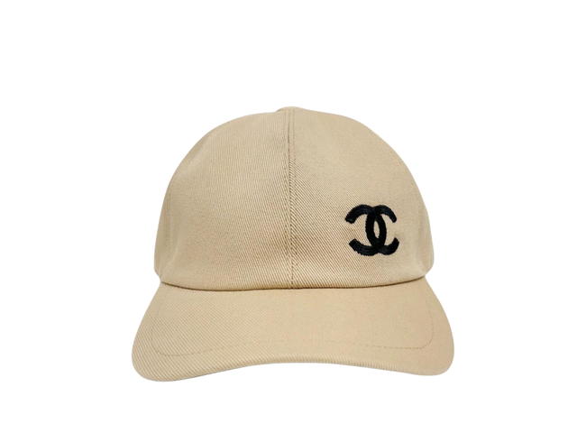 Chanel Chanel CC Logo Cap In Cotton Beige - view 2