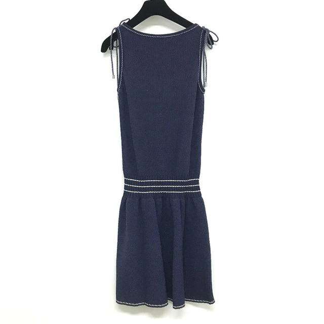 Chanel CHANEL CC Mark Sleeveless Dress Tops cotton Navy 34 - view 2