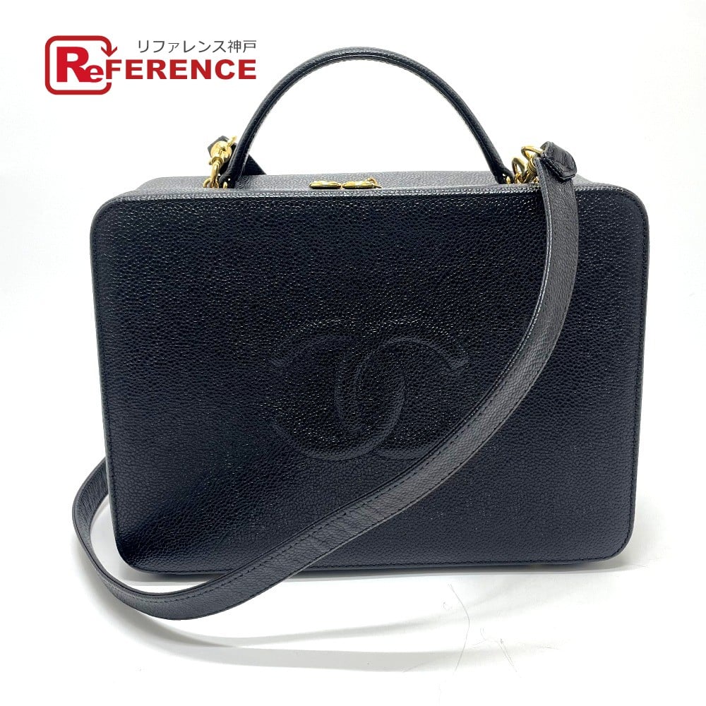Chanel CHANEL CC Mark Vanity decacoco 2WAY Hand Bag Caviar Leather Black/GoldHardware