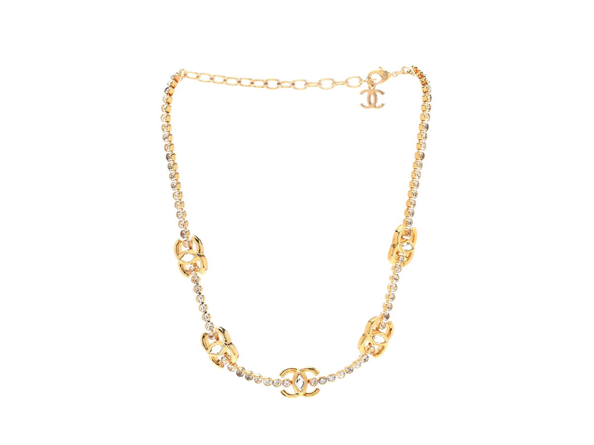 Chanel Chanel CC Marquise Choker In Gold Metal With Crystal