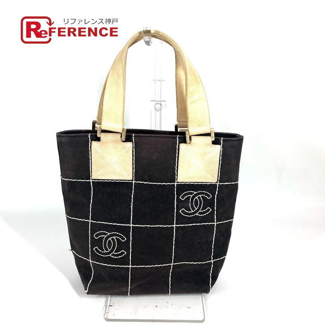 Chanel CHANEL Chocolate bar CC CC Mark Bag Tote Bag Hand Bag Canvas Black/White - view 1