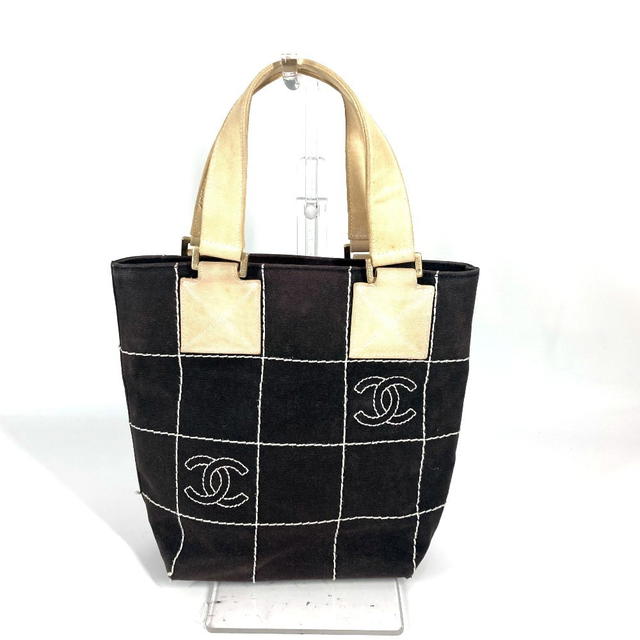 Chanel CHANEL Chocolate bar CC CC Mark Bag Tote Bag Hand Bag Canvas Black/White - view 2