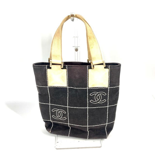 Chanel CHANEL Chocolate bar CC CC Mark Bag Tote Bag Hand Bag Canvas Black/White - view 3