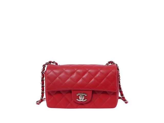 Chanel Chanel Classic 8 Caviar In Red Leather With Sliver Hardware - view 1
