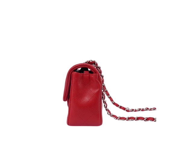 Chanel Chanel Classic 8 Caviar In Red Leather With Sliver Hardware - view 2