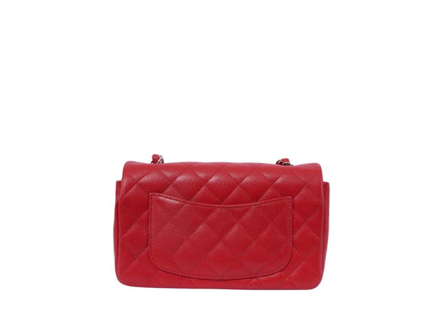Chanel Chanel Classic 8 Caviar In Red Leather With Sliver Hardware - view 3