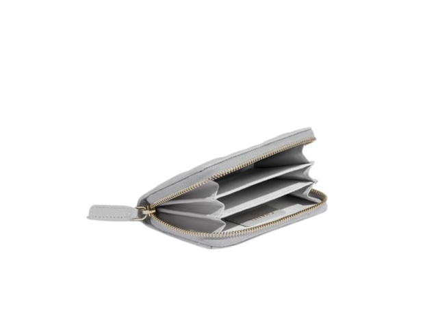 Chanel Chanel Classic Zipped Coin Purse In Grained Calfskin With Gold Hardware Grey - view 3