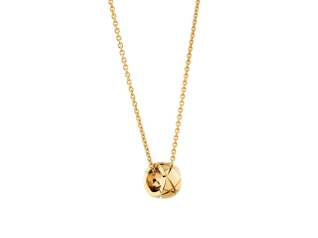 Chanel Chanel Coco Crush Necklace In 18k Yellow Gold With Quilted Motif