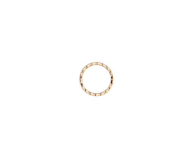Chanel Chanel Coco Crush Ring Mini Version In 18k Beige Gold With Quilted Motif-Diamond - view 2