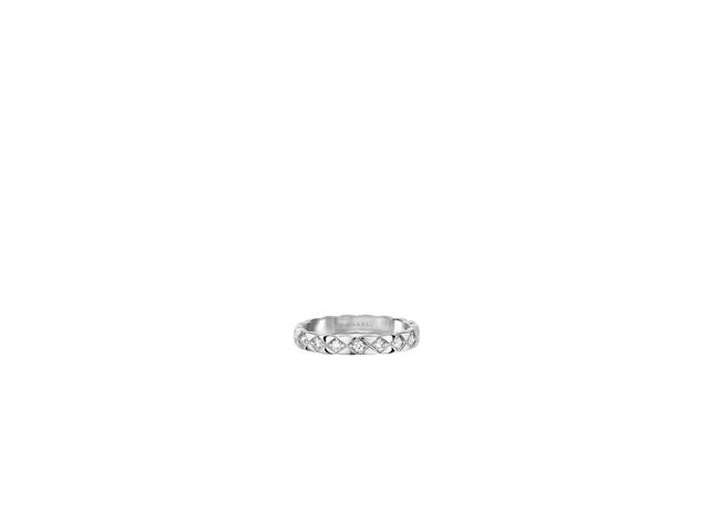 Chanel Chanel Coco Crush Ring Mini Version In 18k White Gold With Quilted Motif-Diamond - view 1