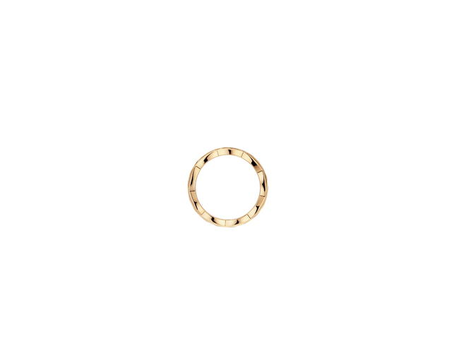 Chanel Chanel Coco Crush Ring Small Version In 18k Beige Gold With Quilted Motif - view 2
