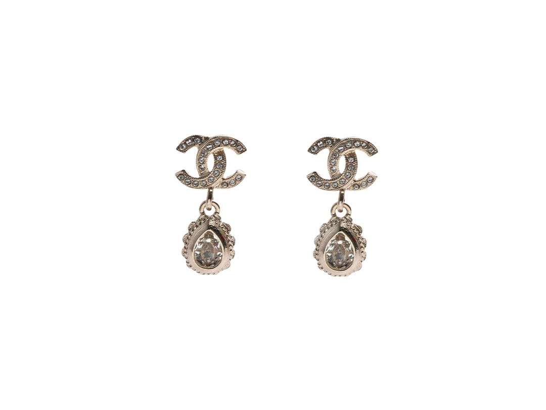 Chanel Chanel Coco Mark Earrings In Metal Strass