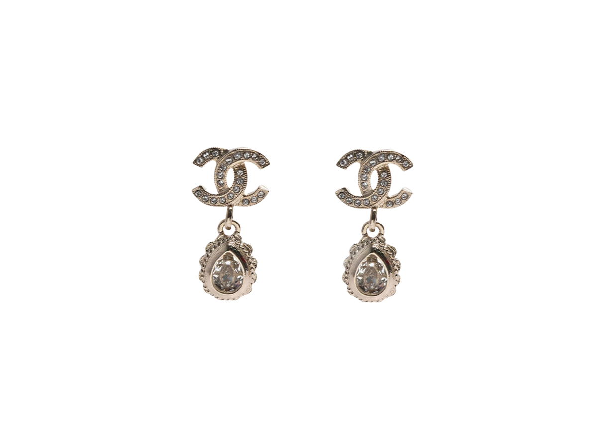 Chanel Chanel Coco Mark Earrings In Metal Strass