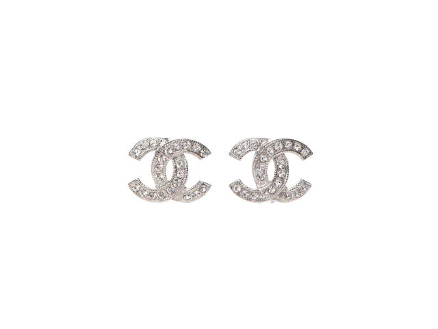 Chanel Chanel Crystal Timeless CC Earrings Silver - view 1