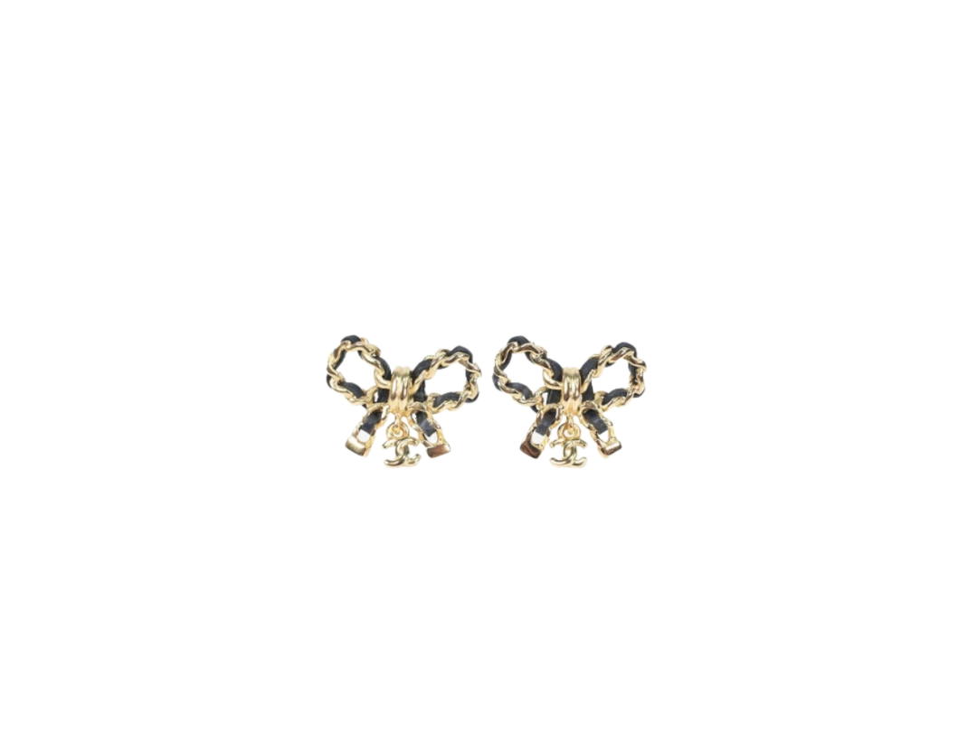 Chanel Chanel Earrings In Metal Calfskin & Gold Black