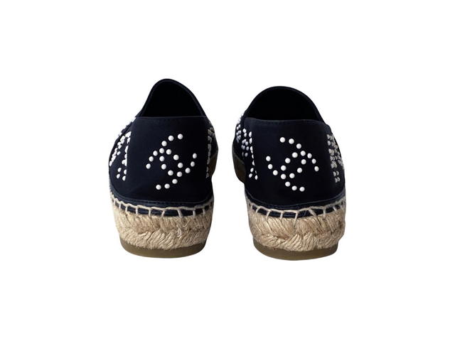 Chanel Chanel Espadrilles In Imitation Pearls And Patent Calfskin Black White Black (W) - view 3