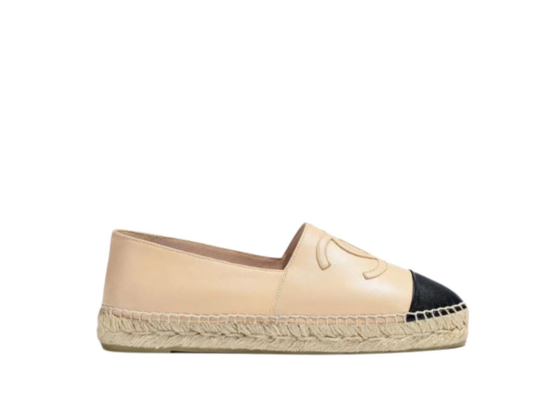 Chanel Chanel Espadrilles In Lambskin Beige-Black (W)