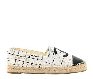 Buy Chanel Espadrilles In Tweed And Grosgrain White Black at Sasom – Authentic and Ready to Ship