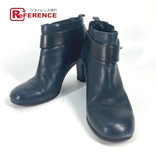 Chanel CHANEL G29293 short boots shoes heels CC CC Mark turn lock boots Leather Navy - view 1