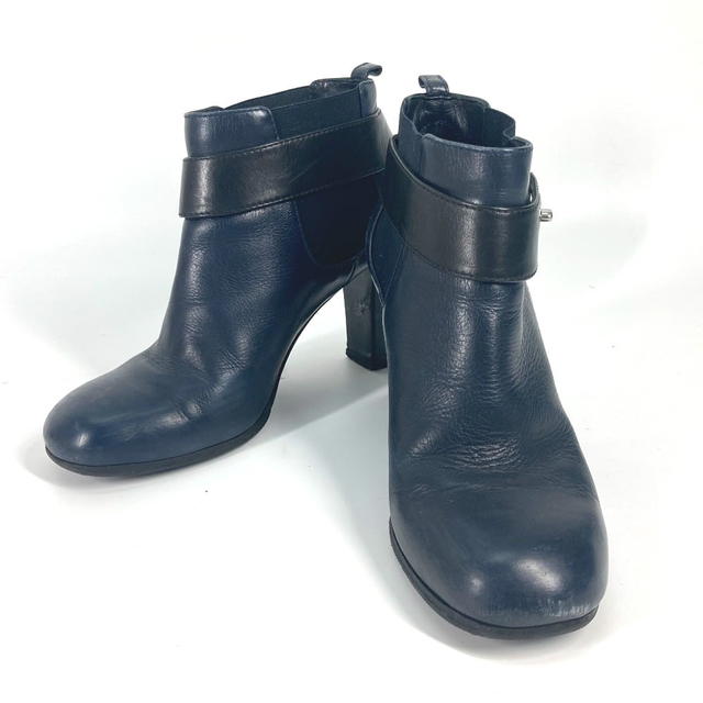 Chanel CHANEL G29293 short boots shoes heels CC CC Mark turn lock boots Leather Navy - view 2