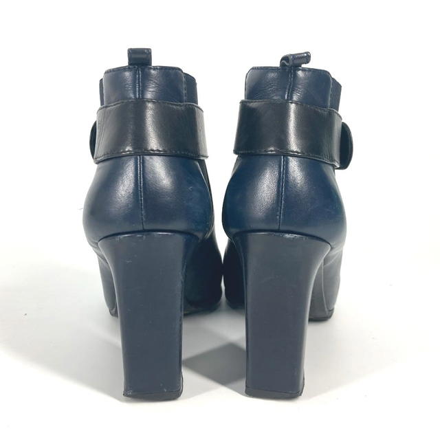 Chanel CHANEL G29293 short boots shoes heels CC CC Mark turn lock boots Leather Navy - view 4