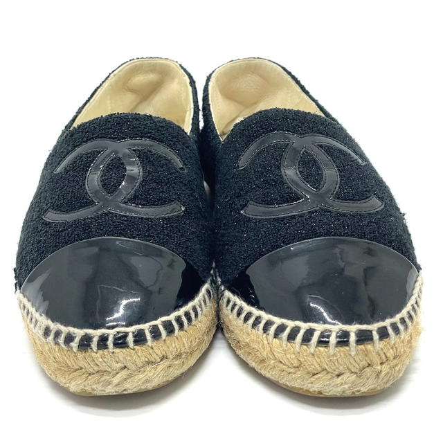 Chanel CHANEL G29762 CCCC Mark Espadrille Flat shoes Slip-on tweed / enamel Black 9 - view 2