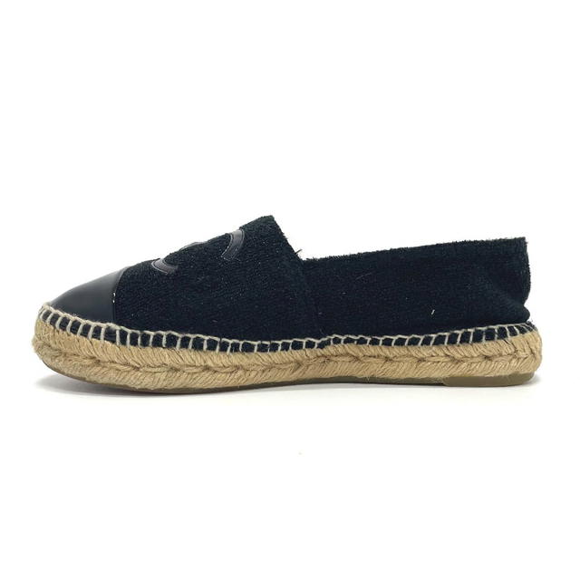 Chanel CHANEL G29762 CCCC Mark Espadrille Flat shoes Slip-on tweed / enamel Black 9 - view 4