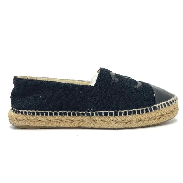 Chanel CHANEL G29762 CCCC Mark Espadrille Flat shoes Slip-on tweed / enamel Black 9 - view 5