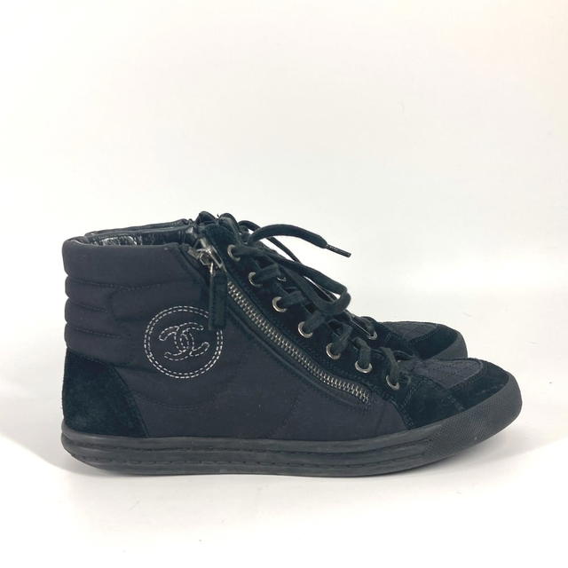 Chanel CHANEL G30617 shoes zipper CC CC Mark Quilted High-Cut sneakers - view 5