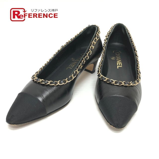 Chanel CHANEL G35386 20C CC CC Mark Chain pumps Leather Black/GoldHardware . - view 1