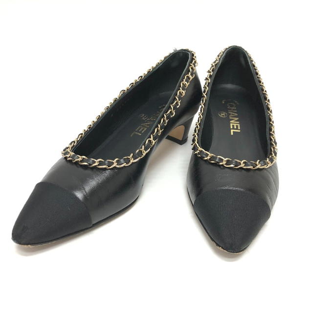 Chanel CHANEL G35386 20C CC CC Mark Chain pumps Leather Black/GoldHardware . - view 2