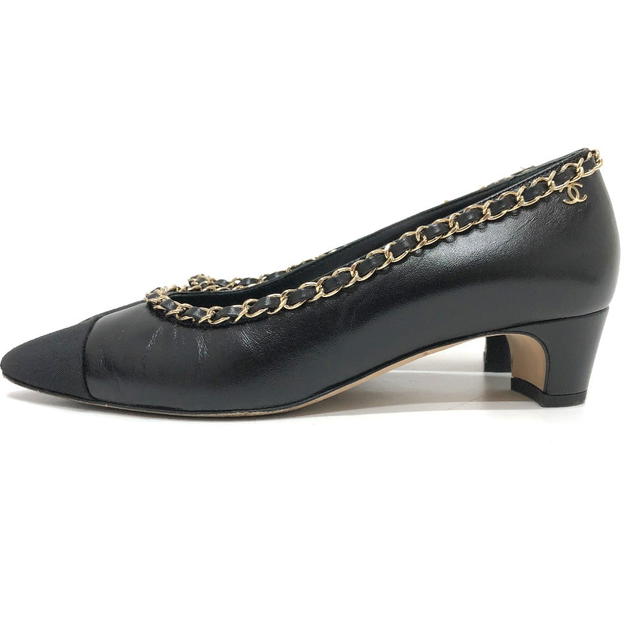 Chanel CHANEL G35386 20C CC CC Mark Chain pumps Leather Black/GoldHardware . - view 5