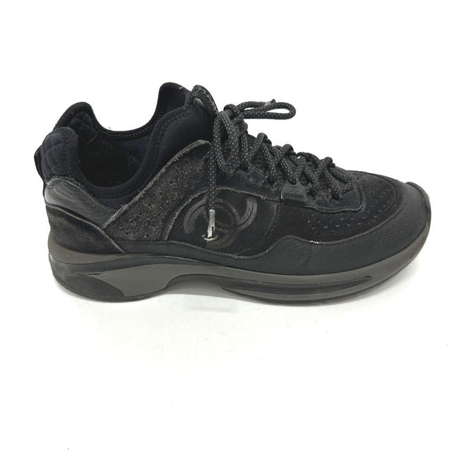 Chanel CHANEL G40193 23S Trainers strap sneakers Canvas Black - view 4
