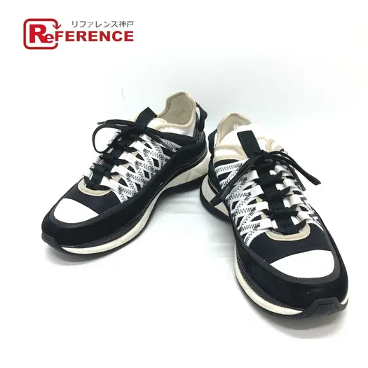 Buy CHANEL G46260 25C Spindle CC Mark Fabric Sneakers Shoes suede Black/White at Sasom – Authentic and Ready to Ship
