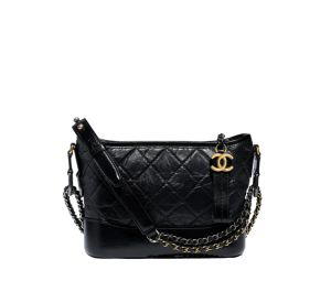 Chanel Gabrielle Small Hobo Bag In Aged Calfskin And Smooth Calfskin With  Gold-Silver Tone & Ruthenium-Finish Metal Black