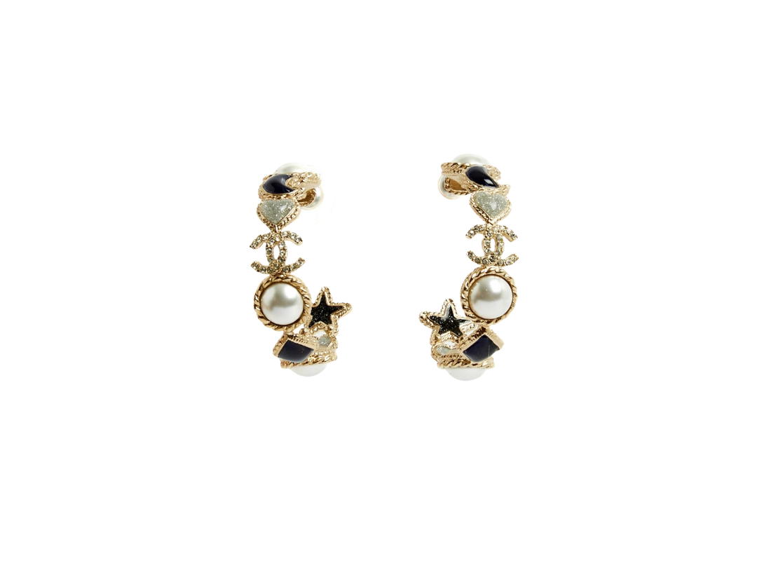 Chanel Chanel Hoops And Stars Golden Black